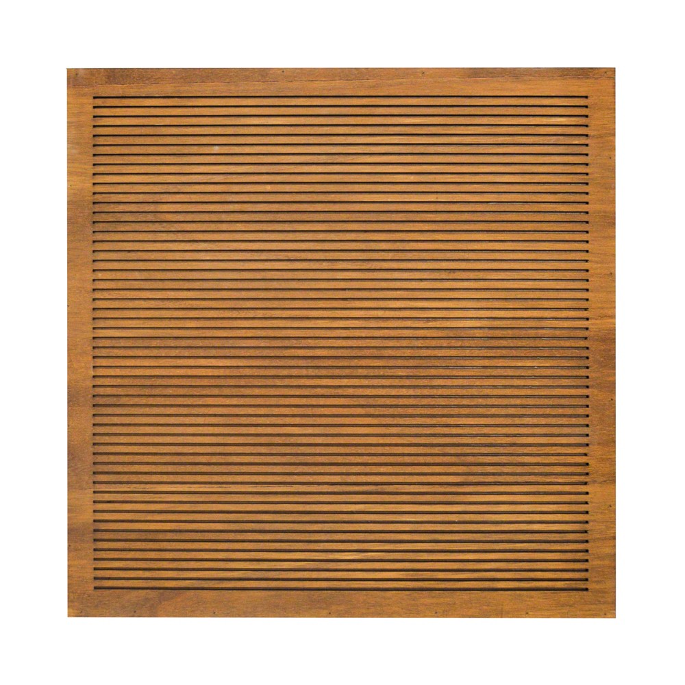 14"x 14" Wood Letter Board Brown - MDF Traditional Typography Wall Sign Panel, No Battery Required