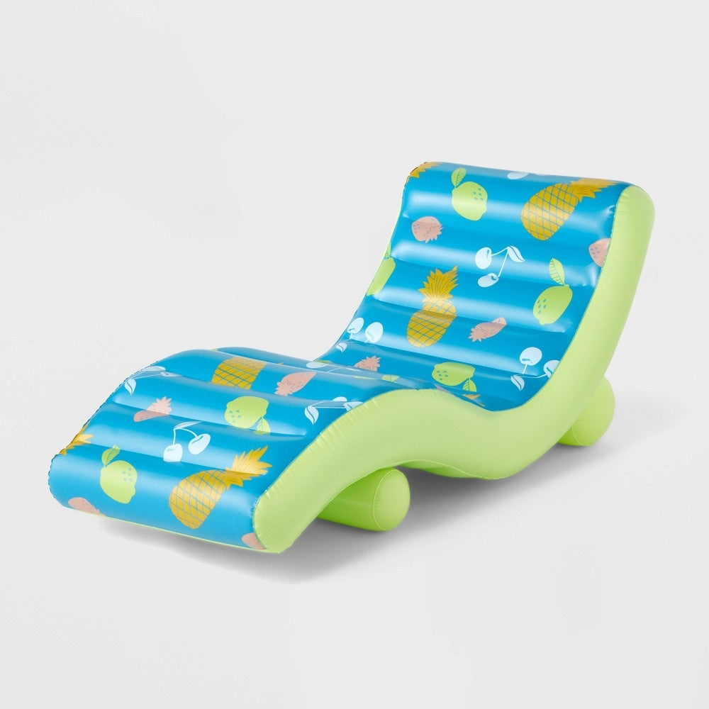 Chaise Lounge Fruit SMS Water Floats and Inflatables Green/Blue