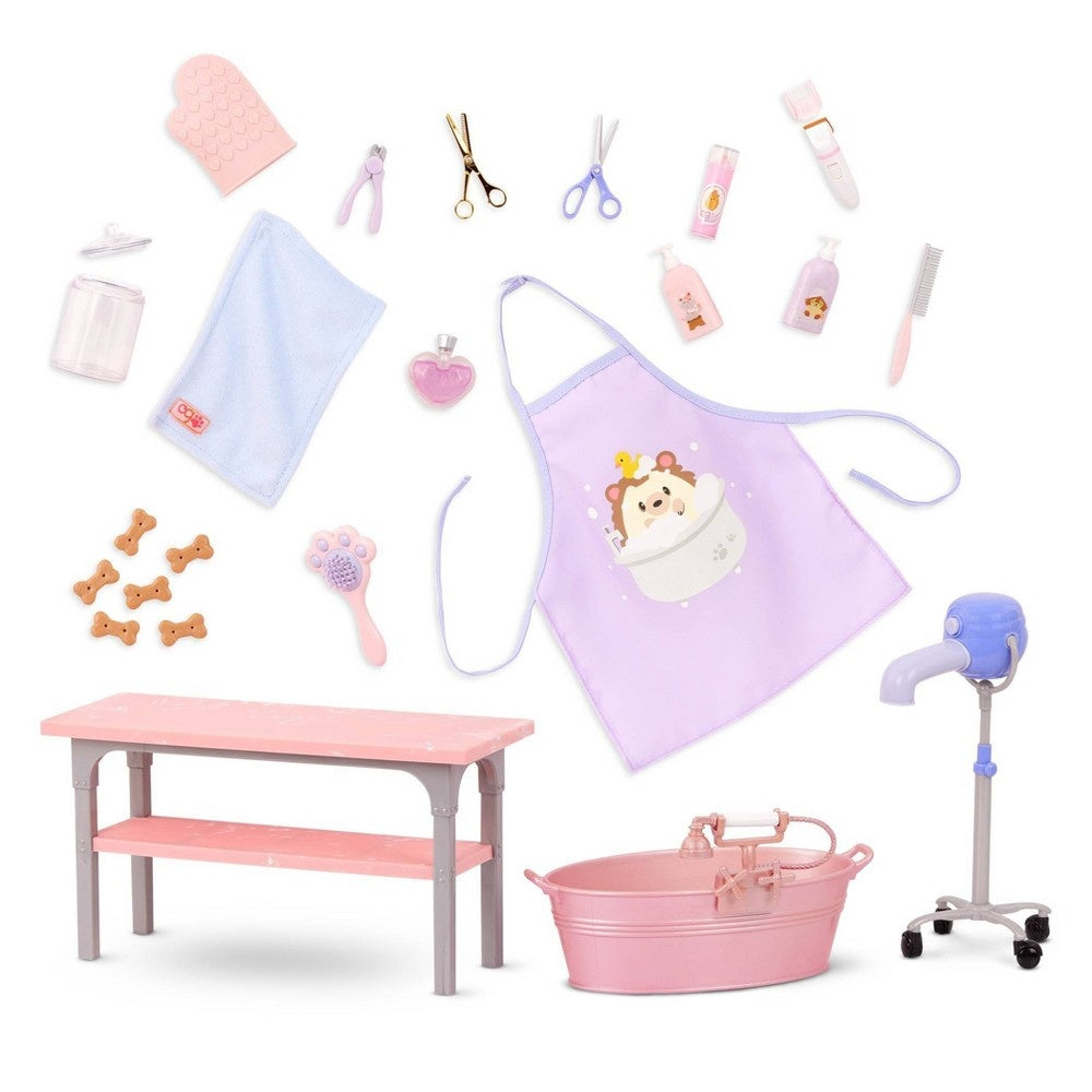 Our Generation Scrub & Style Pet Grooming Table Accessory Set for 18'' Dolls