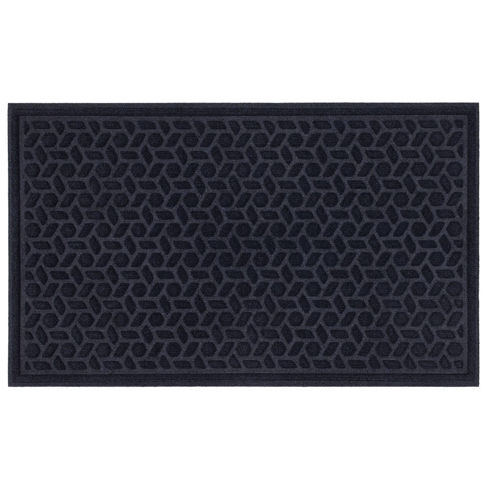 1'6"x2'6" Solid Tufted Doormat Navy - Mohawk: Outdoor & Indoor Weather-Resistant Low Pile Rectangle Mat