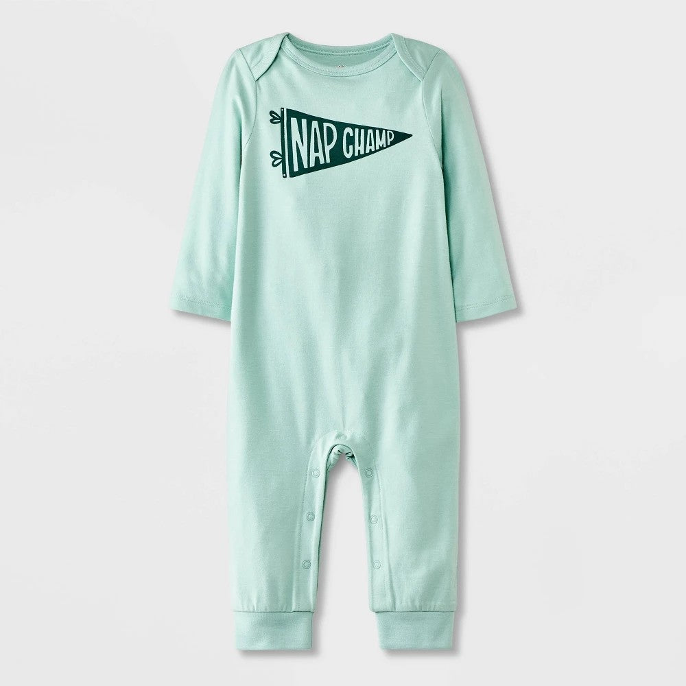 Baby Graphic Solid Romper - Green 12M