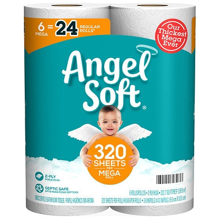 Soft Toilet Paper - 6 Mega Rolls