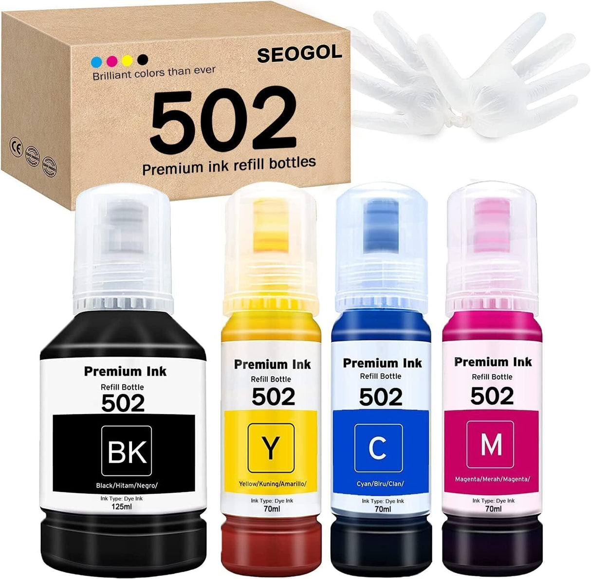 Epson 502 T502 Refill Ink Bottles
