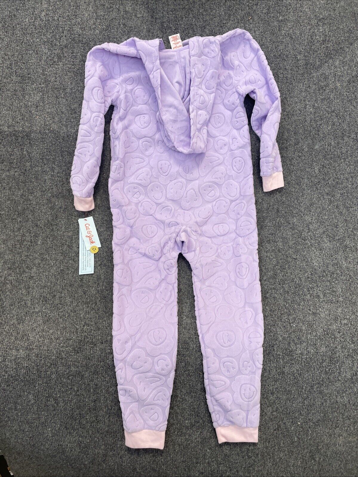 Girls' Smiley Embossed Union Suit - Cat & Jack™ Lavender Purple M