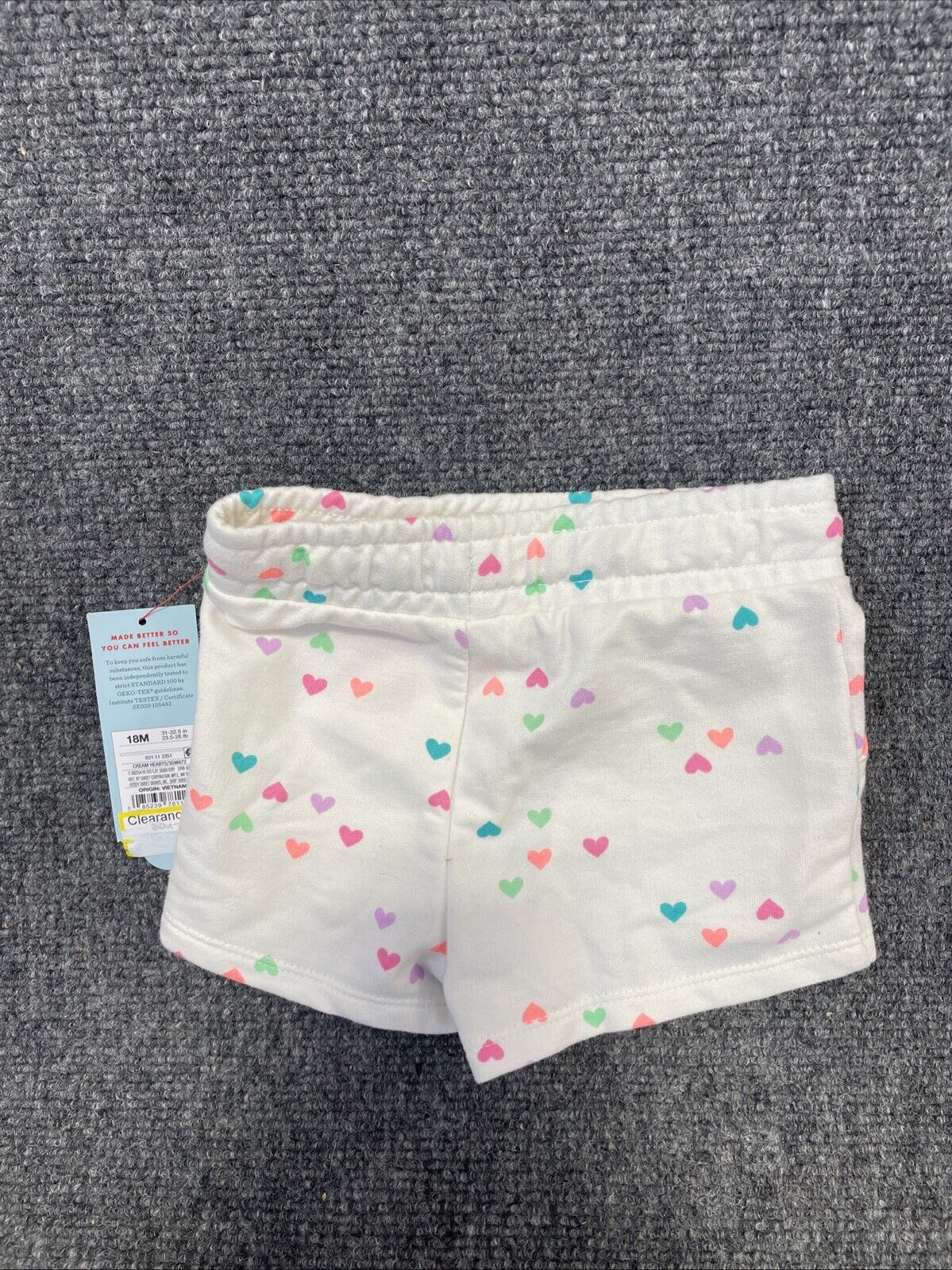 Toddler Cream Hearts Knit Shorts - Cat & Jack™ Cream 18M