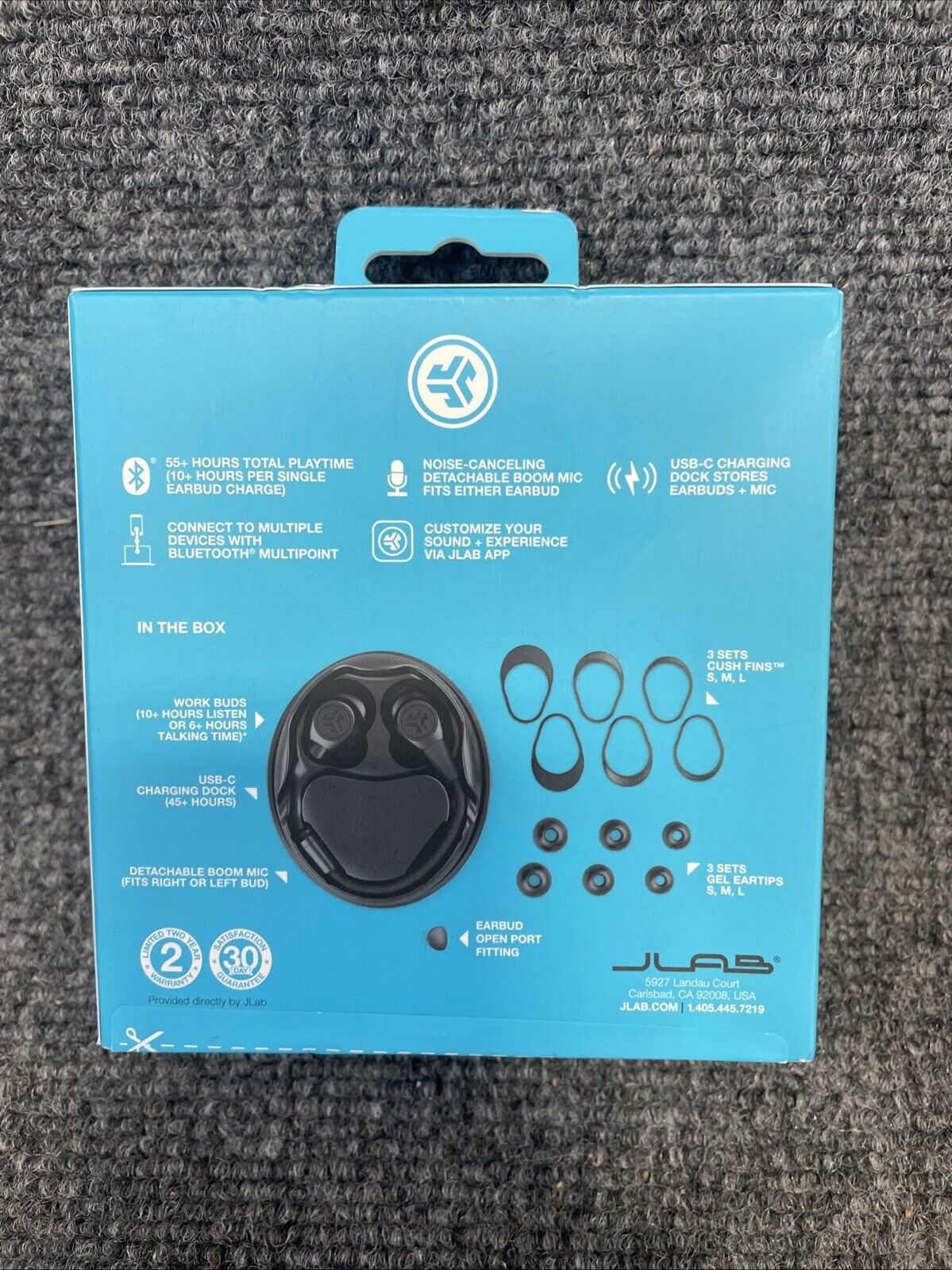 JLab EBWRKBDSRBLK82 Work Buds True Wireless Earbuds - in-Ear - Noise Cancelling