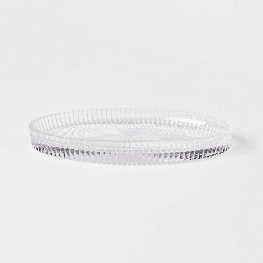 Ribbed Glass Vanity Tray Clear