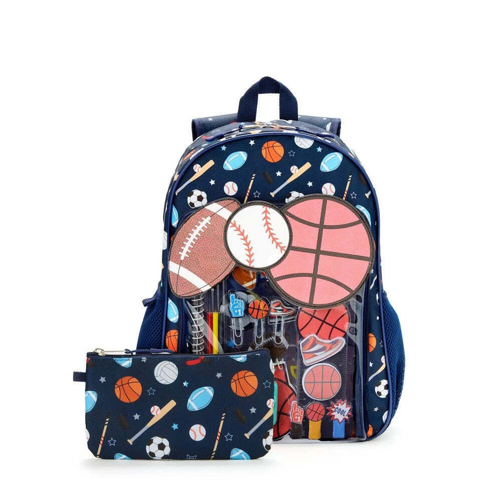 17" Backpack with Stationery Pencil Pouch