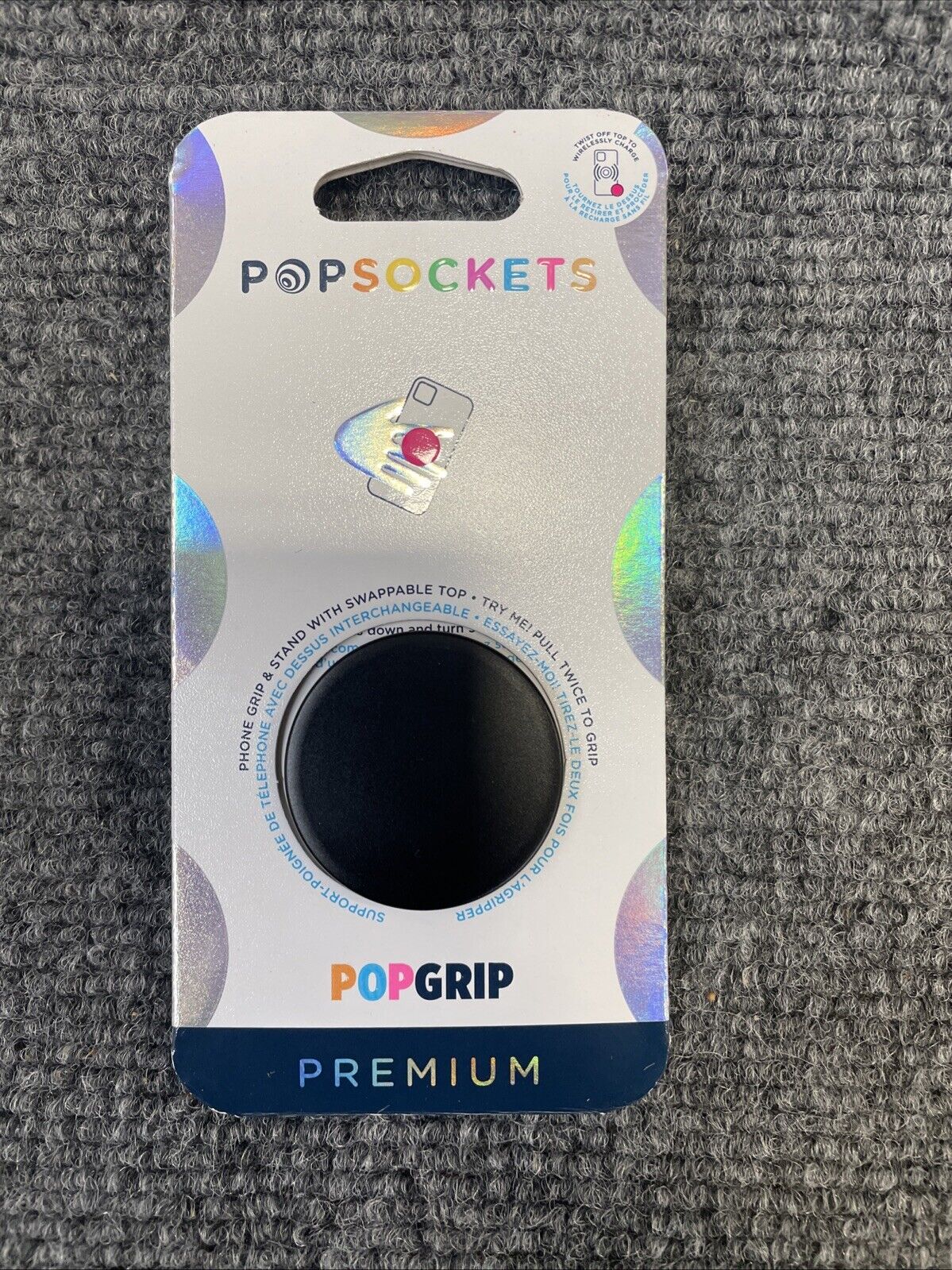 PopGrip Premium Aluminum, Black