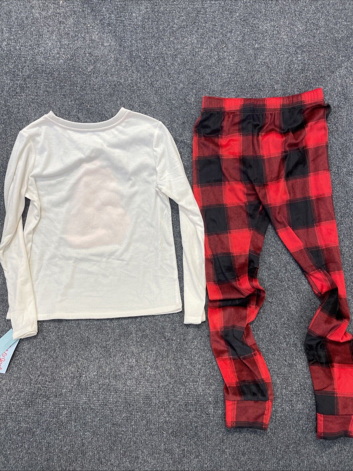 Girls' 2pc Christmas 'Holiday Cat' Long Sleeve Pajama Set - Cat & Jack™ Red/Crea