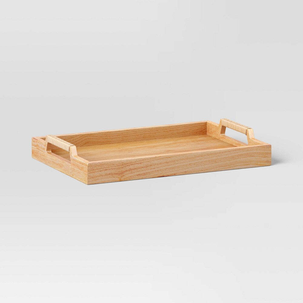 Decorative Light Brown Wood Tray