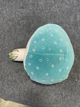 John Derian Beaded Blue Mushroom Plush Pillow 17x14