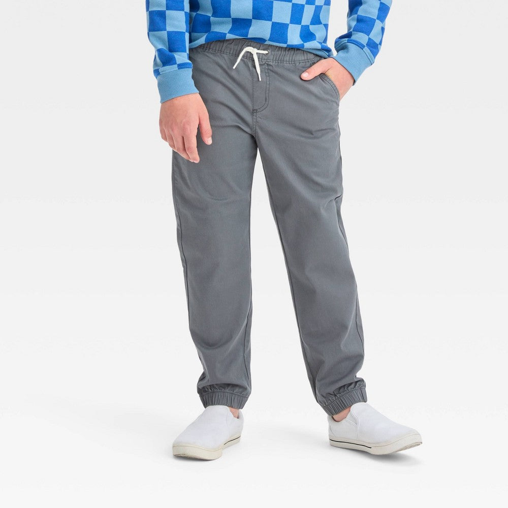 Boys' Stretch Woven Jogger Pull-on Pants  Gray 4