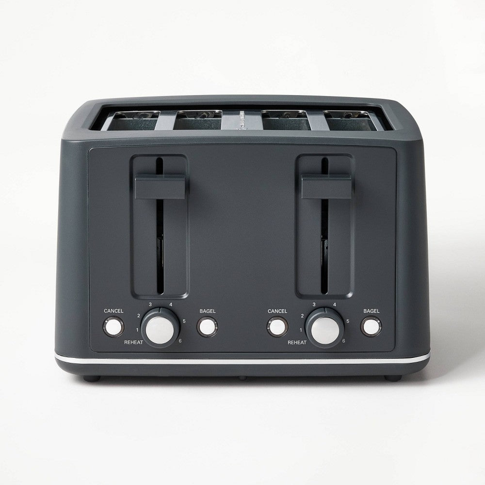 4 Slice Toaster Thin Chrome Trim Band gray