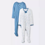 Baby Boys' 2pk Modal Blend Sleep N' Play - Light Blue 3-6M