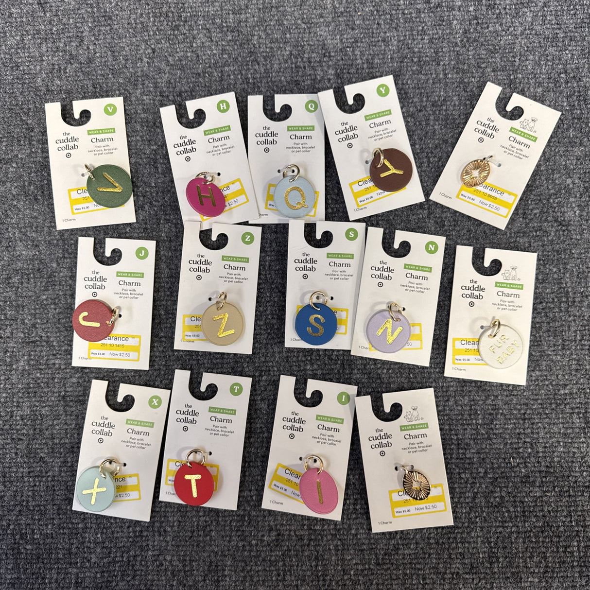 Dog Charms (v,h,q,y,i,x,t,s,n,z,j, star, “fur baby”