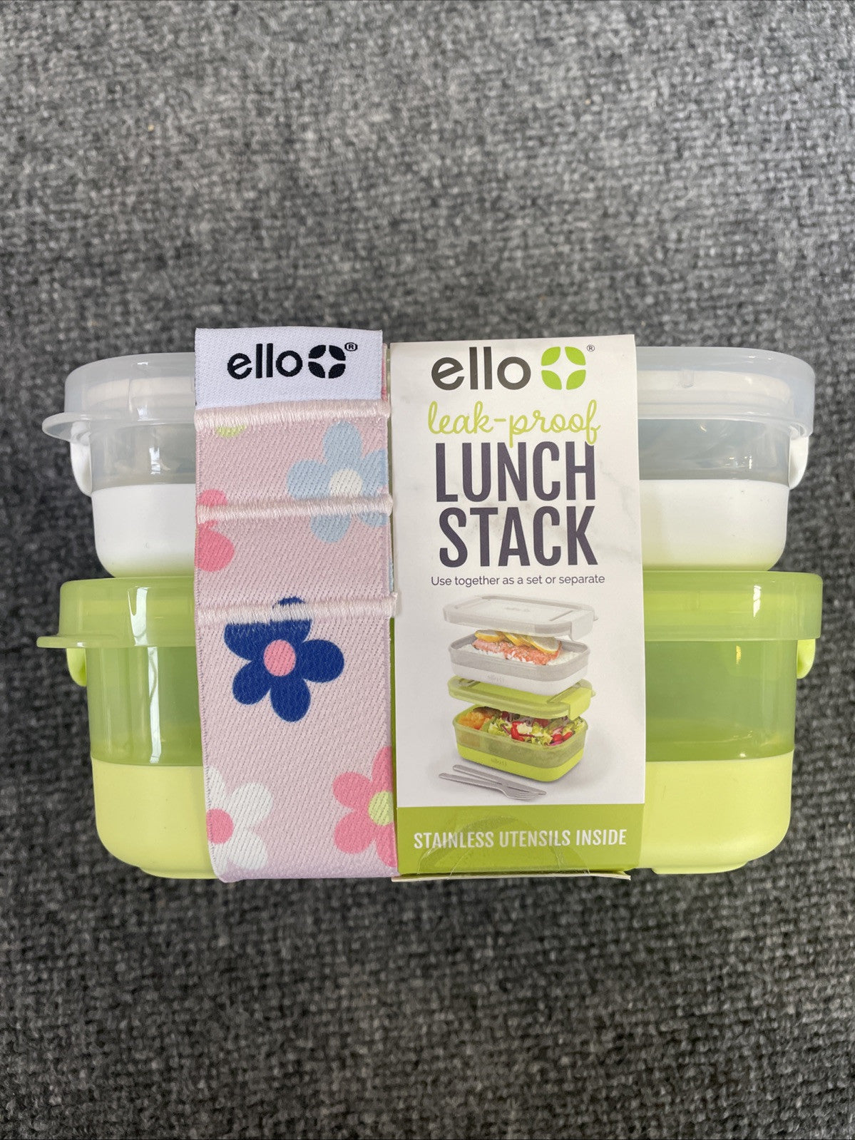 Ello 2pk Plastic Lunch Stack Food Storage Container Zapped