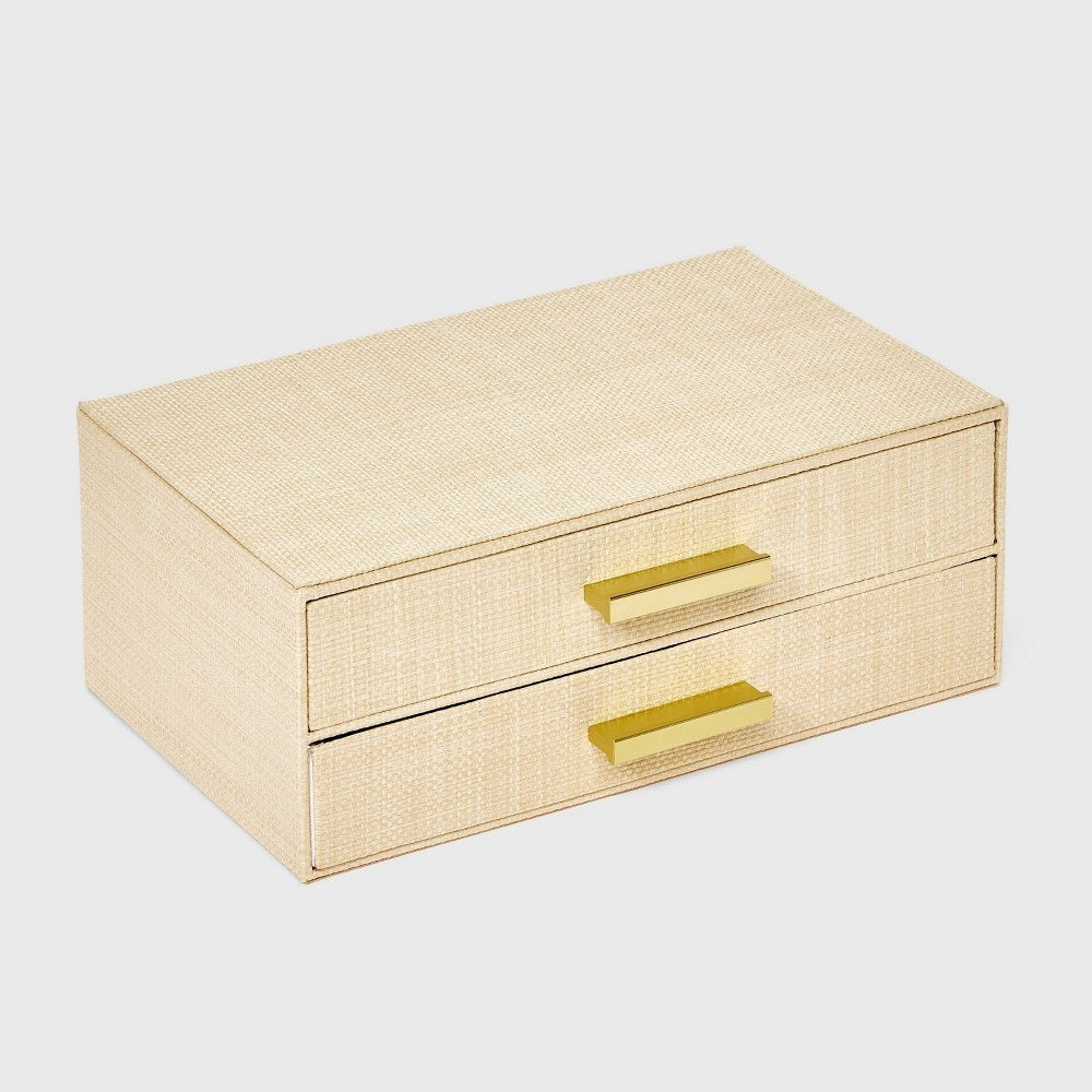 Two Drawer Woven Jewelry Organizer - a New Day Cream